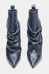 Buy_Oroh_Blue Adriana Ruched Genuine Leather Ankle Boots _Online
