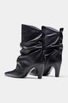 Buy_Oroh_Black Adriana Ruched Pointed Toe Ankle Boots _Online_at_Aza_Fashions