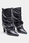 Buy_Oroh_Black Adriana Ruched Pointed Toe Ankle Boots _at_Aza_Fashions