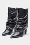 Shop_Oroh_Black Adriana Ruched Pointed Toe Ankle Boots 