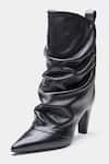 Oroh_Black Adriana Ruched Pointed Toe Ankle Boots _Online