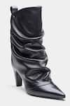 Buy_Oroh_Black Adriana Ruched Pointed Toe Ankle Boots _Online