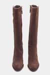 Shop_Oroh_Brown Buckles Narcisa Long Boots With Block Heel And 