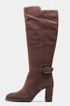 Oroh_Brown Buckles Narcisa Long Boots With Block Heel And _Online