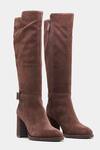 Buy_Oroh_Brown Buckles Narcisa Long Boots With Block Heel And _at_Aza_Fashions