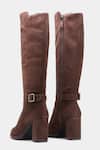 Buy_Oroh_Brown Buckles Narcisa Long Boots With Block Heel And _Online