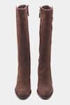 Shop_Oroh_Brown Buckles Narcisa Long Boots With Block Heel And _Online