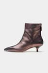 Oroh_Brown Marcia Pointed Toe Kitten Heel Ankle Boots _at_Aza_Fashions