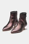 Oroh_Brown Marcia Pointed Toe Kitten Heel Ankle Boots _Online