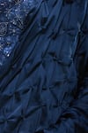 Buy_Mishru_Blue Beads, Sequins Sweetheart Embroidered Corset And Textured Pre-draped Saree _Online_at_Aza_Fashions