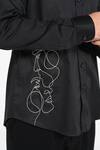 Shop_Kalpana Naik_Black Cotton Embroidery Line Art Thread Shirt _Online_at_Aza_Fashions