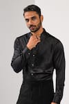 Buy_Kalpana Naik_Black Cotton Pintuck Detail Giza Shirt _at_Aza_Fashions