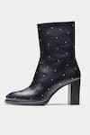 Buy_Oroh_Black Studs Samantha Studded Genuine Leather Ankle Boots _Online_at_Aza_Fashions