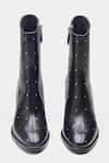 Oroh_Black Studs Samantha Studded Genuine Leather Ankle Boots _at_Aza_Fashions