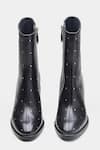 Oroh_Black Studs Samantha Studded Genuine Leather Ankle Boots 
