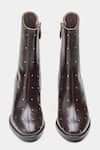 Shop_Oroh_Brown Studs Samantha Studded Genuine Leather Ankle Boots _Online_at_Aza_Fashions