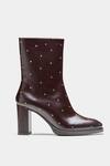 Buy_Oroh_Brown Studs Samantha Studded Genuine Leather Ankle Boots _Online