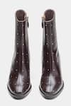 Oroh_Brown Studs Samantha Studded Genuine Leather Ankle Boots 