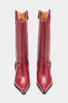 Shop_Oroh_Maroon Buckles, Studs Olivia Genuine Leather Long Boots _Online