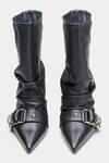 Shop_Oroh_Black Buckles Genuine Leather Detail Ankle Boots _Online_at_Aza_Fashions