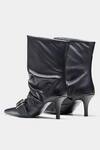 Shop_Oroh_Black Buckles Genuine Leather Detail Ankle Boots 