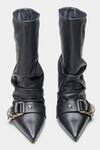 Shop_Oroh_Black Buckles Genuine Leather Detail Ankle Boots _Online