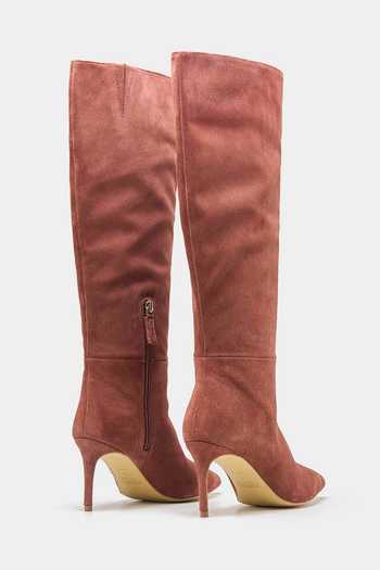 Shop_Oroh_Pink Blanca Genuine Leather Long Boots _at_Aza_Fashions