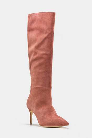 Shop_Oroh_Pink Blanca Genuine Leather Long Boots _Online_at_Aza_Fashions