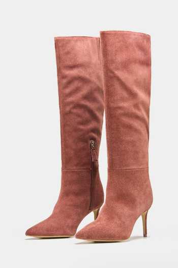 Oroh_Pink Blanca Genuine Leather Long Boots _at_Aza_Fashions