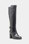 Buy_Oroh_Black Buckles Narcisa Genuine Leather Long Boots _Online_at_Aza_Fashions