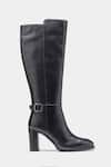 Shop_Oroh_Black Buckles Narcisa Genuine Leather Long Boots _Online_at_Aza_Fashions