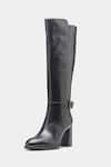 Oroh_Black Buckles Narcisa Genuine Leather Long Boots _Online