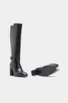 Oroh_Black Buckles Narcisa Genuine Leather Long Boots 