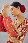 Shop_Torani_Red Lehenga Butterfly Net And Jacket Heavy Raw Silk Sindoori Jhilmil & Set _Online_at_Aza_Fashions