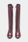Shop_Oroh_Maroon Manuela Genuine Leather Block Heel Long Boots _Online_at_Aza_Fashions