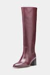 Oroh_Maroon Manuela Genuine Leather Block Heel Long Boots _Online