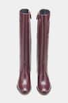 Shop_Oroh_Maroon Manuela Genuine Leather Block Heel Long Boots _Online