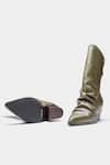 Shop_Oroh_Olive Green Ligia Ruched Front Block Heel Ankle Boots _Online