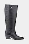 Buy_Oroh_Black Palmira Genuine Leather Long Boots _Online_at_Aza_Fashions