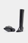 Oroh_Black Palmira Genuine Leather Long Boots _at_Aza_Fashions
