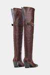 Shop_Oroh_Brown Buckles Paloma Genuine Leather Knee High Boots _at_Aza_Fashions
