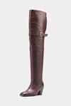 Oroh_Brown Buckles Paloma Genuine Leather Knee High Boots _Online