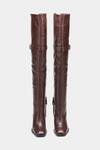 Shop_Oroh_Brown Buckles Paloma Genuine Leather Knee High Boots _Online