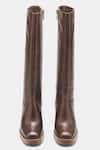 Shop_Oroh_Brown Maria Genuine Leather Long Boots _Online_at_Aza_Fashions