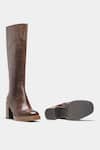 Oroh_Brown Maria Genuine Leather Long Boots _at_Aza_Fashions