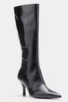Oroh_Black Luz Genuine Leather Pointed Toe Long Boots _Online_at_Aza_Fashions