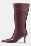 Buy_Oroh_Maroon Luz Genuine Leather Pointed Toe Long Boots _Online_at_Aza_Fashions