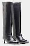 Buy_Oroh_Black Paula Pointed Toe Kitten Heel Long Boots _at_Aza_Fashions