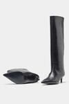 Oroh_Black Paula Pointed Toe Kitten Heel Long Boots _at_Aza_Fashions