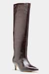 Oroh Brown Paula Pointed Toe Kitten Heel Long Boots Online at Aza Fashions Oroh_Brown Paula Pointed Toe Kitten Heel Long Boots _Online_at_Aza_Fashions